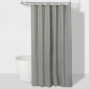 Threshold - 72"x84" Extra Long Waffle Weave Shower Curtain Gra Gray